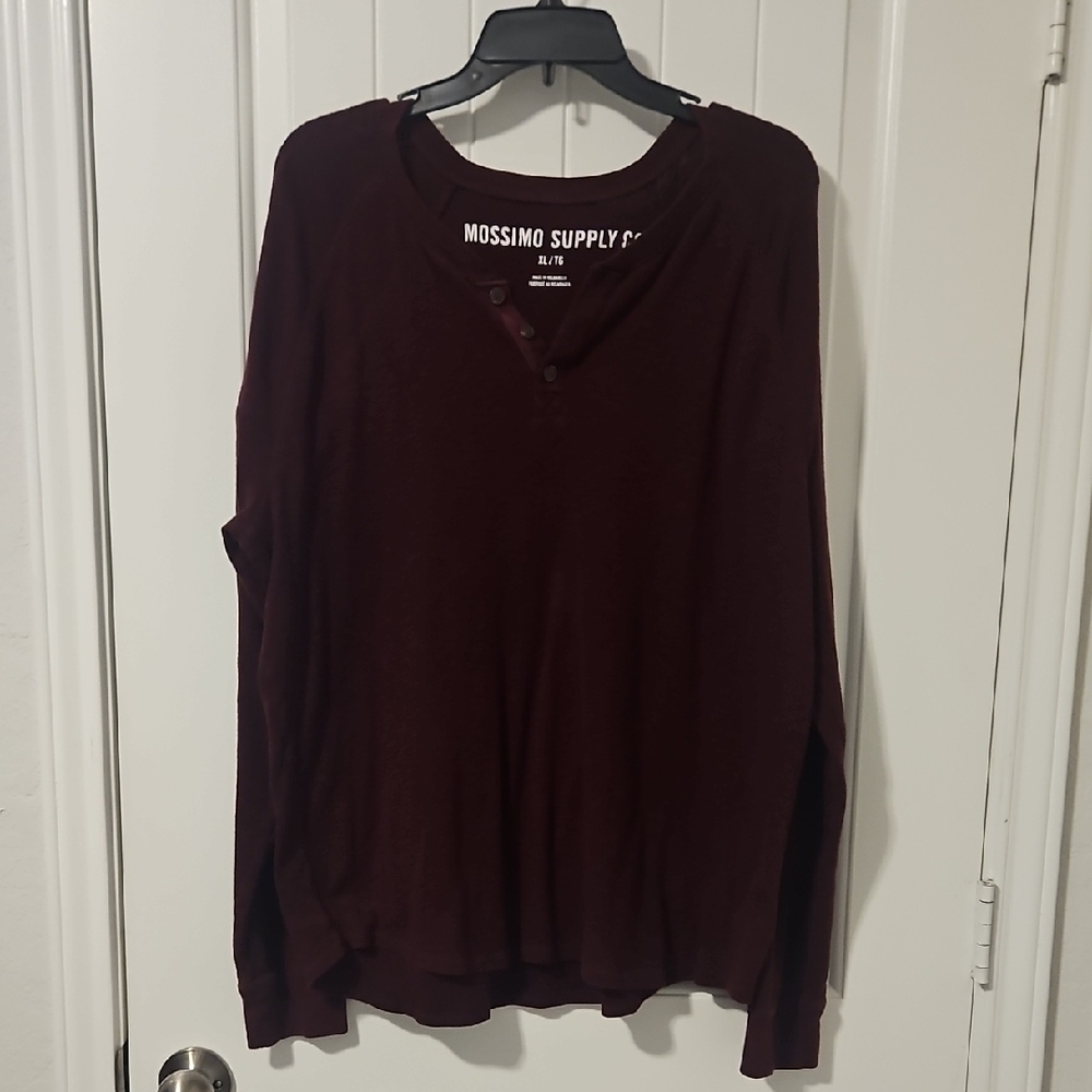 Mossimo Supply Co. Men's Burgundy Long Sleeve Shirt